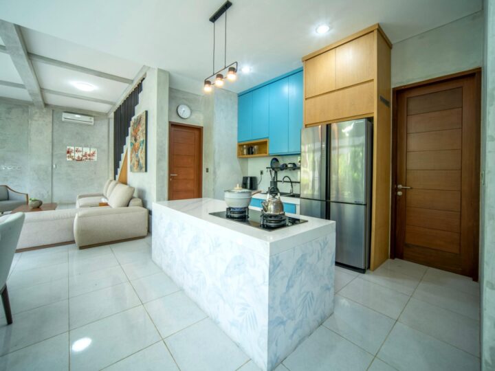 Kitchen island at Gang Beji Villa, Dalung