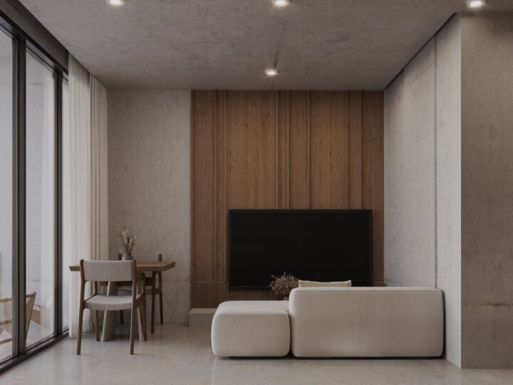 Living area at SOLACE Residence, Abianbase