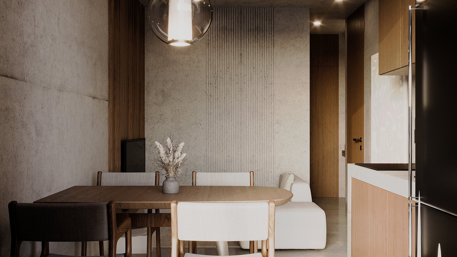Dining kitchen at SOLACE Residence, Abianbase
