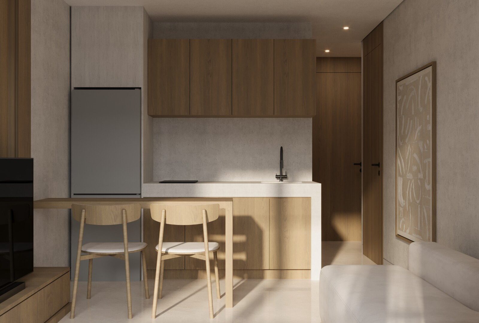 Kitchen island at SOLACE Residence, Abianbase