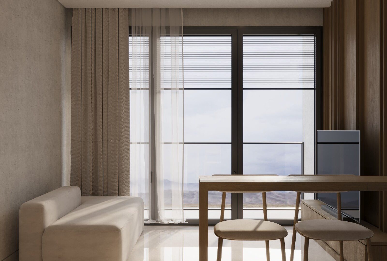 Balcony window at SOLACE Residence, Abianbase