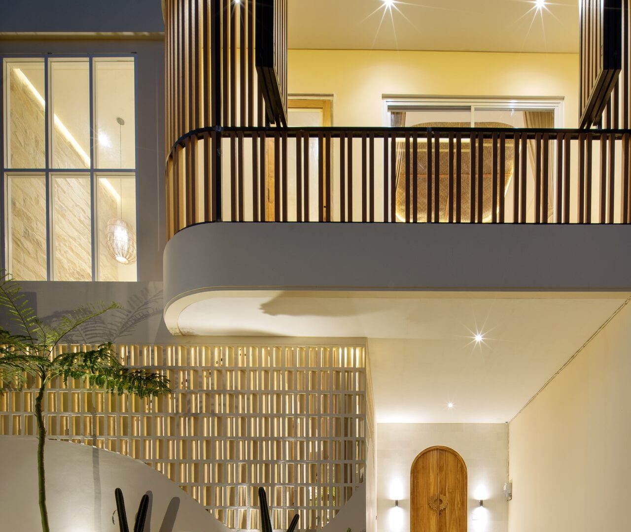 Facade night at Villa Amandine, Tumbak Bayuh