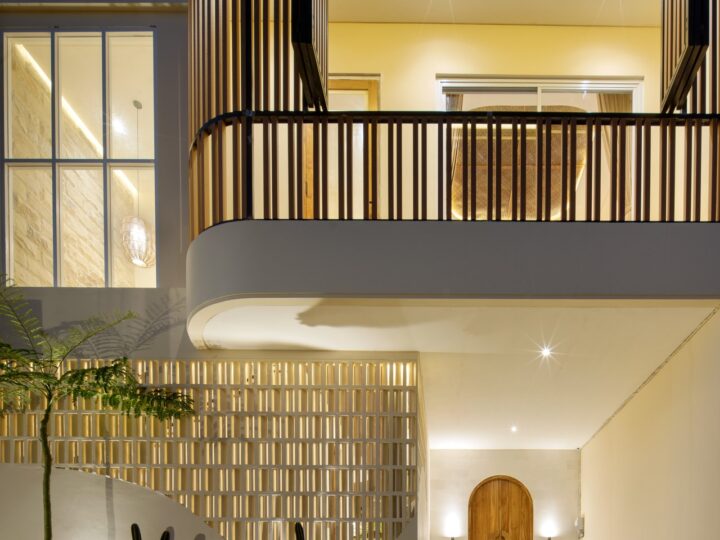 Facade night at Villa Amandine, Tumbak Bayuh